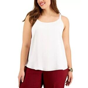 Bar III Trendy Plus Size Camisole Top, Lily White, 3X